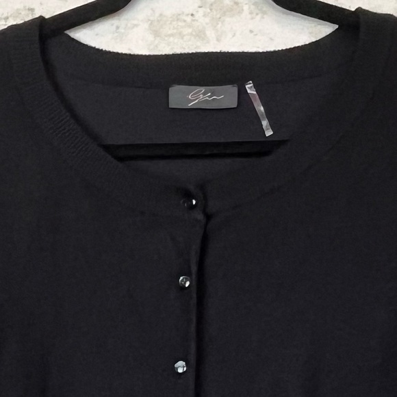 Gnu Black Cardigan Button Up Large - Picture 10 of 13